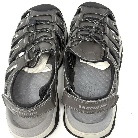 Skechers Relaxed Fit Luxe Foam Men's Gray Fishermen Sandals Size 8 - Picture 4 of 9